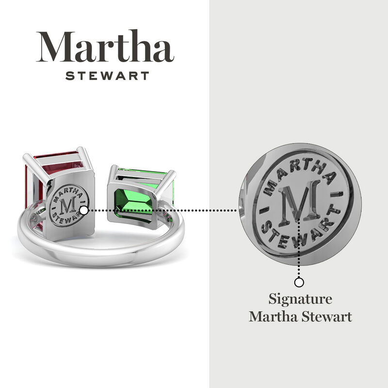 Martha Stewart 4 1/2ctw. Ruby & Emerald Two Stone Ring In Sterling Silver image number null